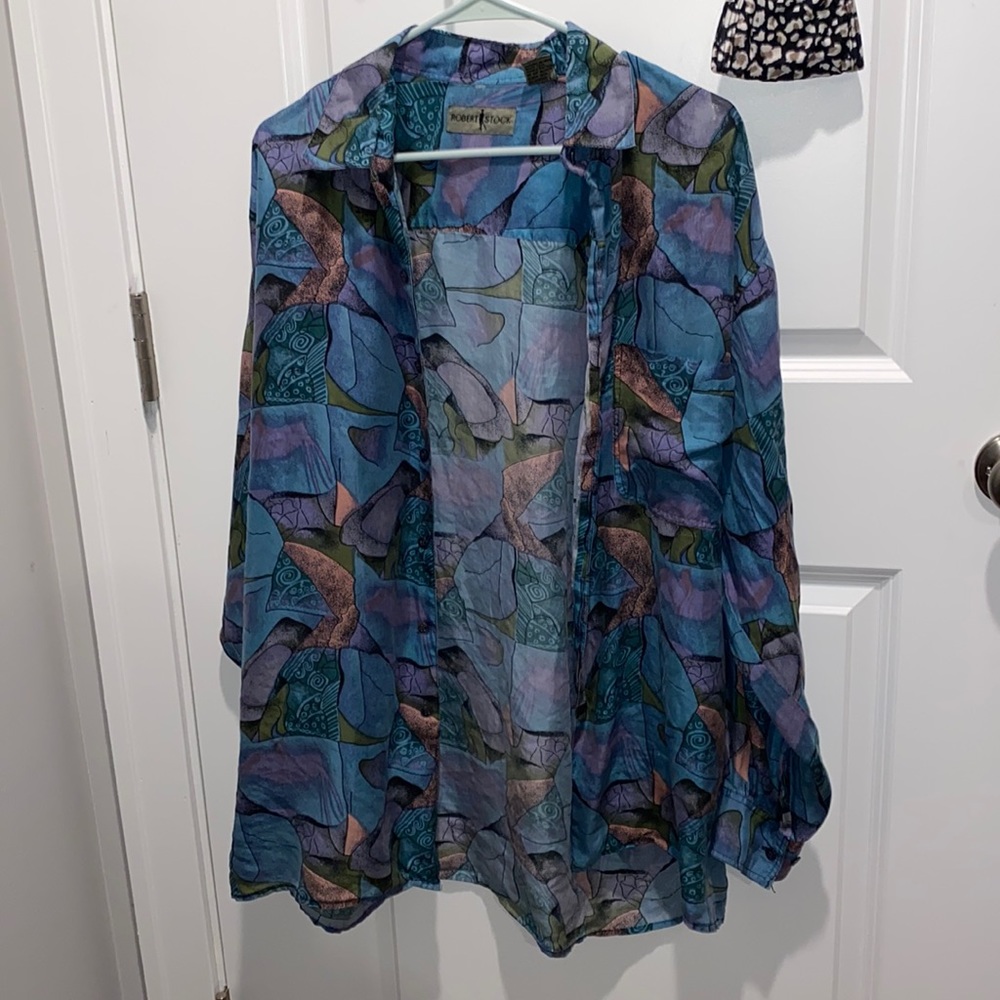 100% Silk Vintage button up